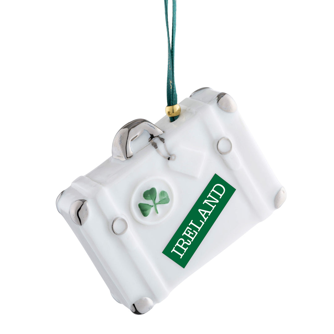 Belleek Classic Vintage Suitcase Hanging Ornament - Ireland