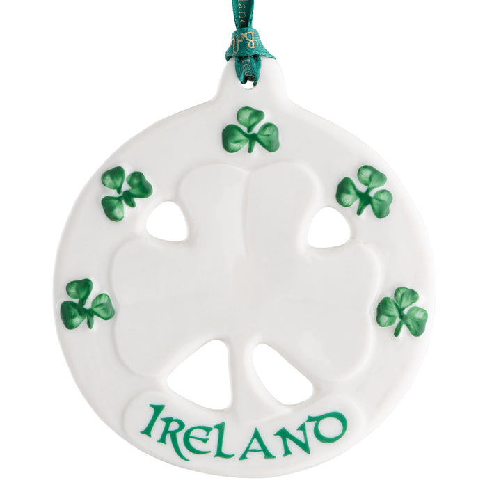 Belleek Classic Ireland Shamrock Hanging Ornament