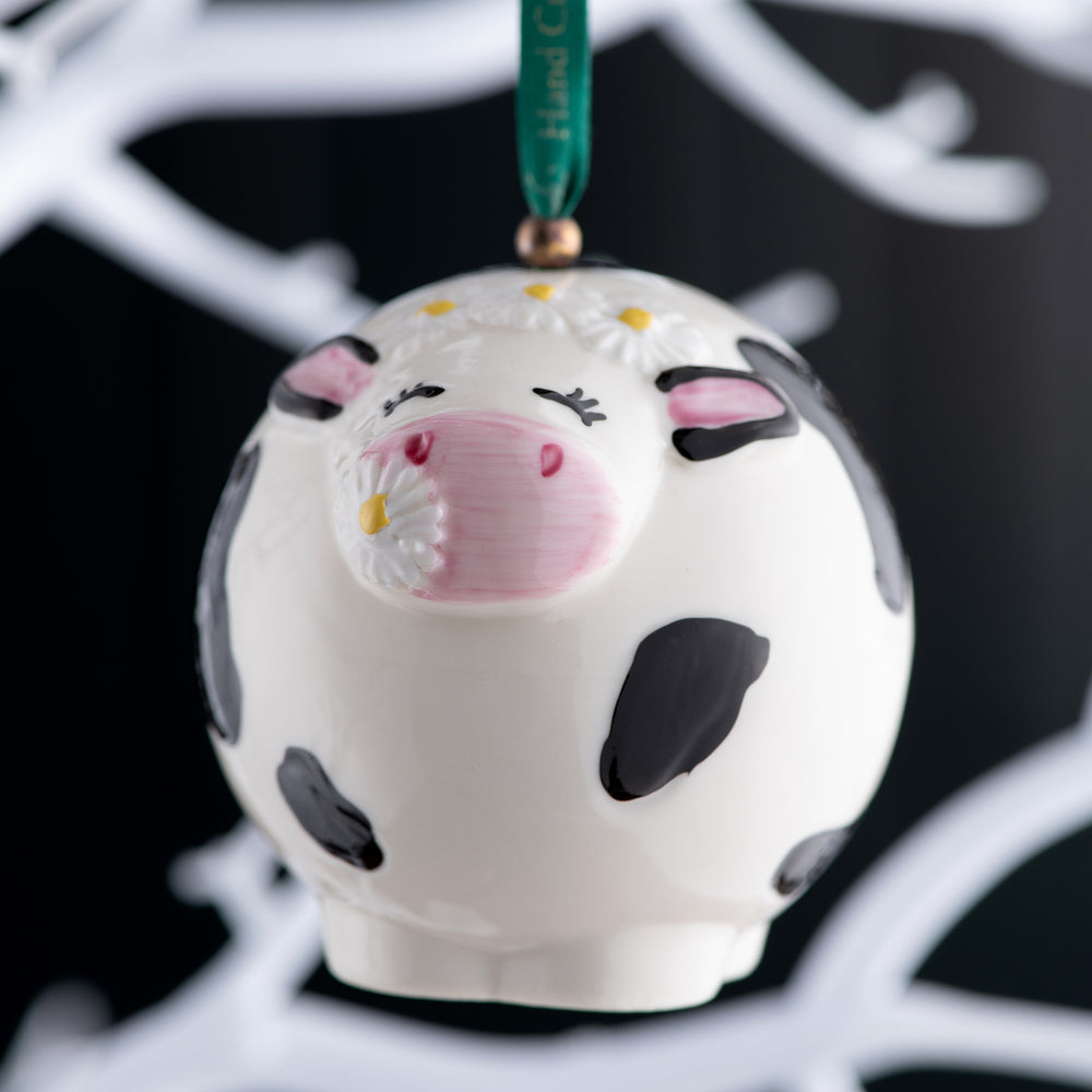 Belleek Classic Daisy the Cow Hanging Ornament
