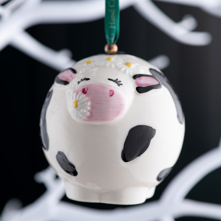 Belleek Classic Daisy the Cow Hanging Ornament