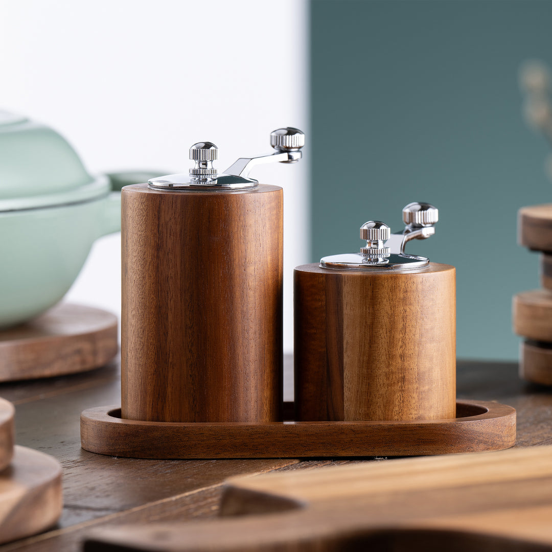 Belleek Living Acacia Salt & Pepper Mill Grinder Set