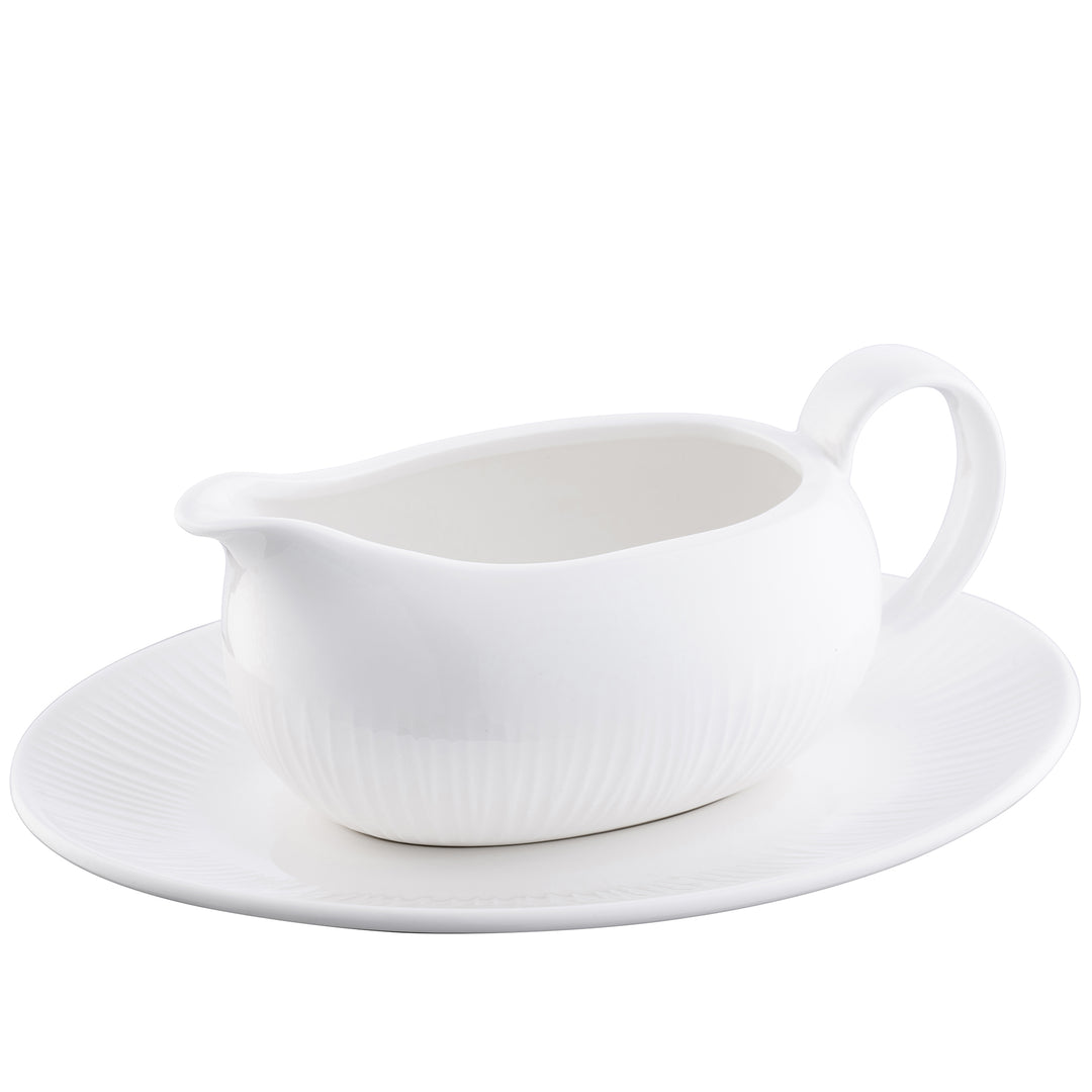 Belleek Living Erne Sauce Boat & Tray