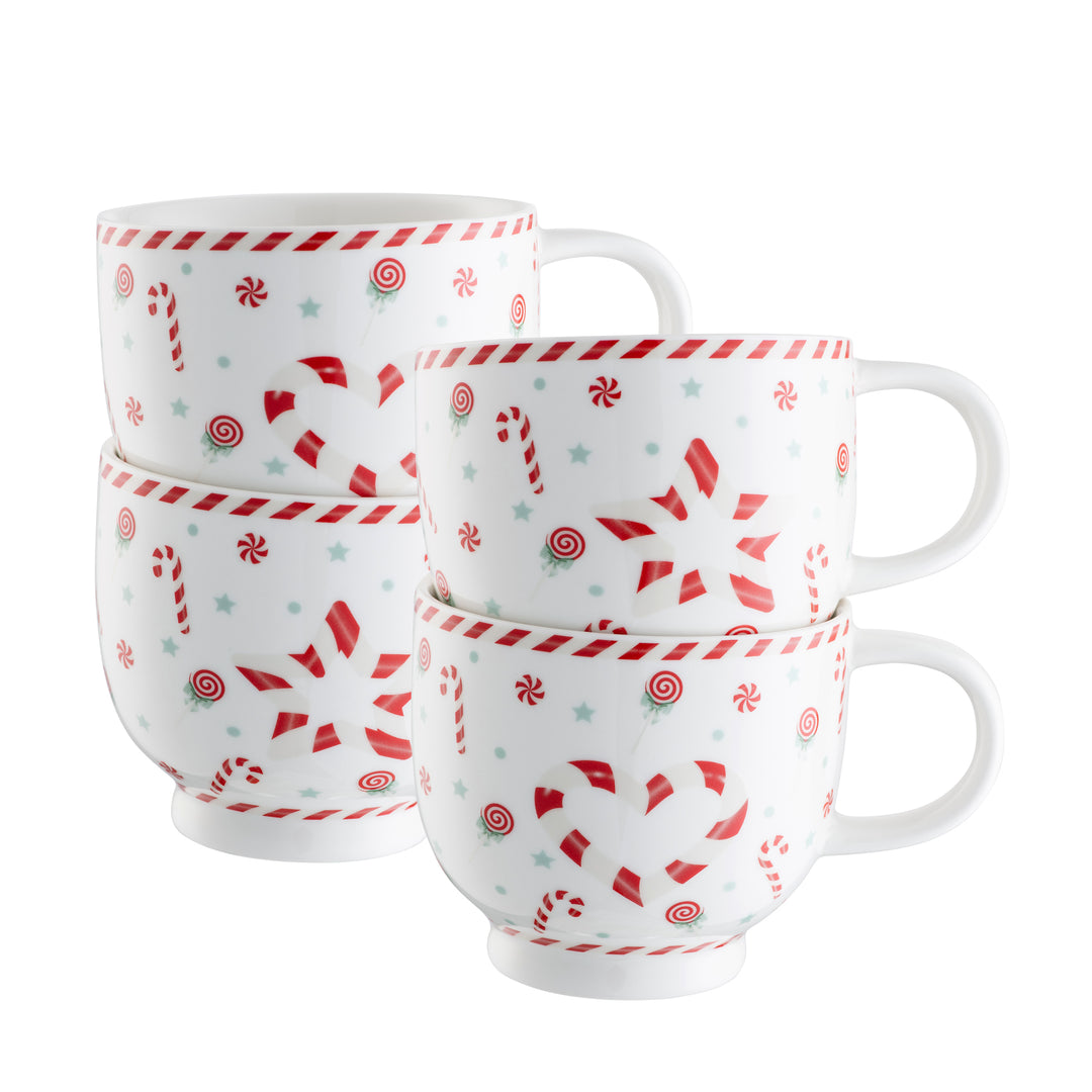 Belleek Living Peppermint Set of 4 Mugs