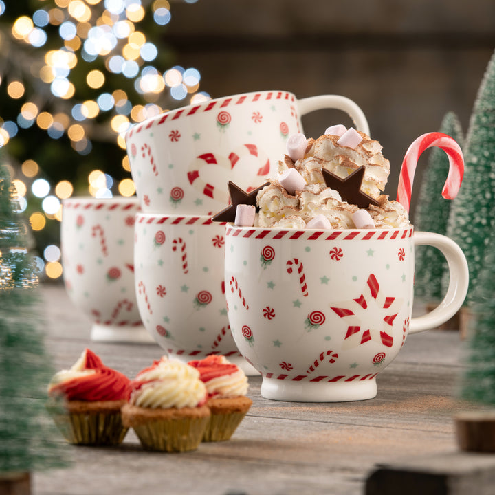 Belleek Living Peppermint Set of 4 Mugs