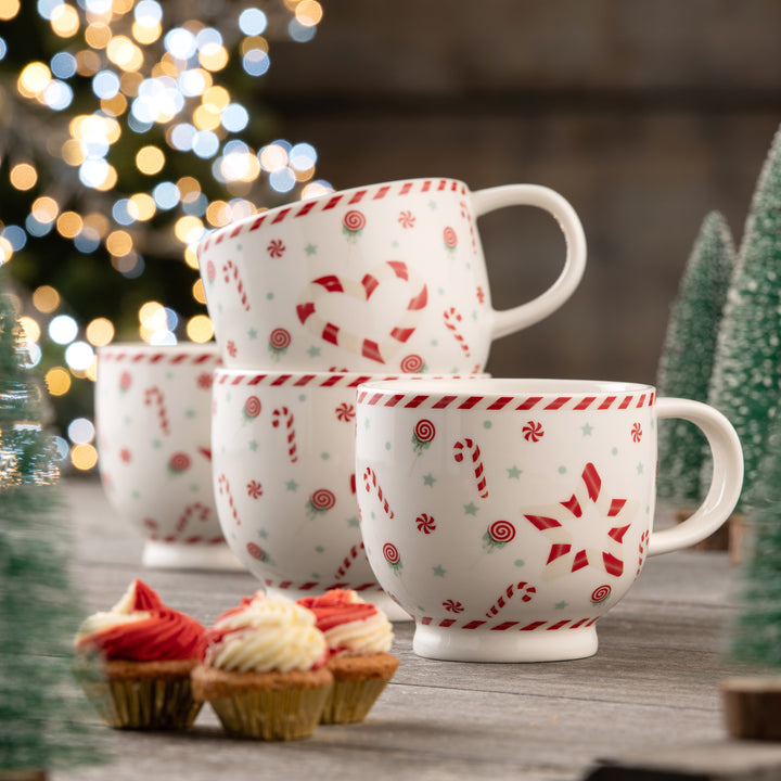 Belleek Living Peppermint Set of 4 Mugs