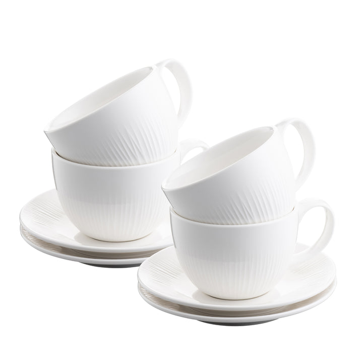 Belleek Living Erne Cappuccino Cup & Saucer Set of 4