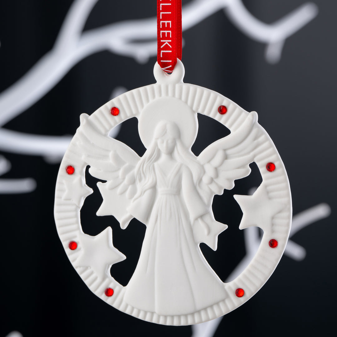 Belleek Living Angel Ornament
