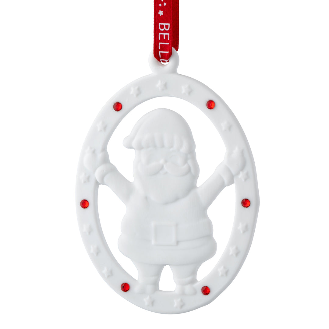 Belleek Living Jolly Santa Ornament