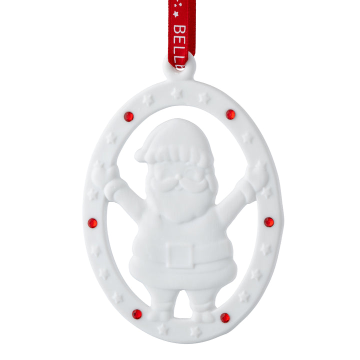 Belleek Living Jolly Santa Ornament
