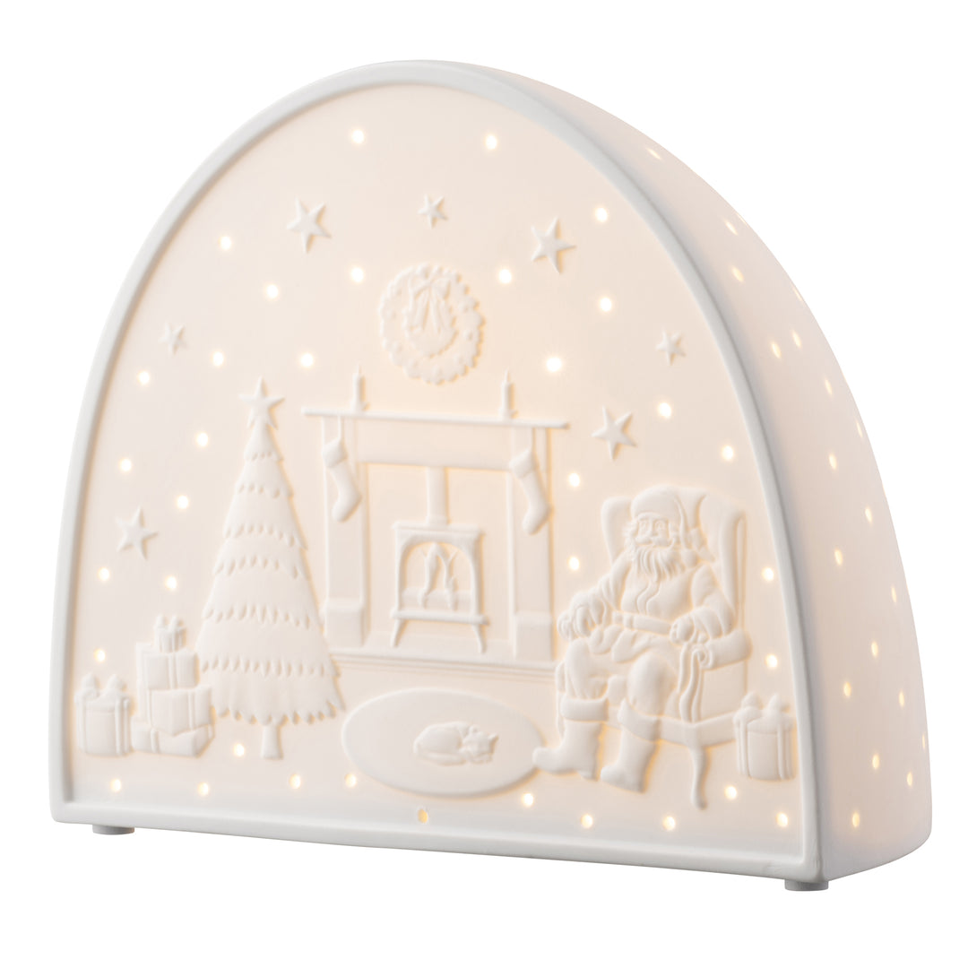 Belleek Living Santa by the Fire Luminaire
