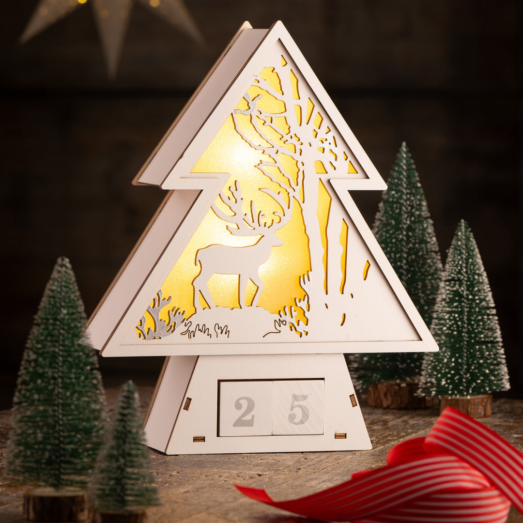 Belleek Living Reindeer Advent Wooden LED