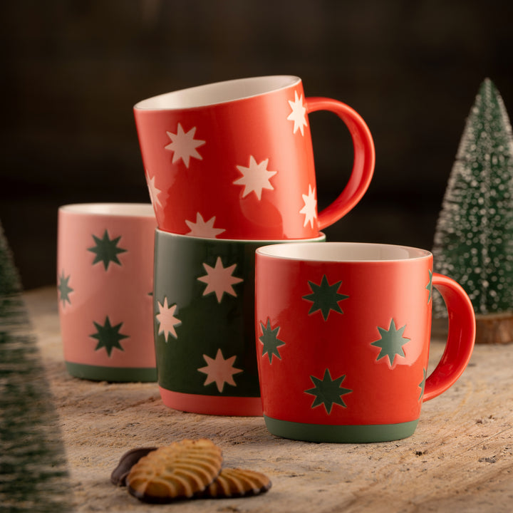 Belleek Living Bright Star Mugs Set of 4
