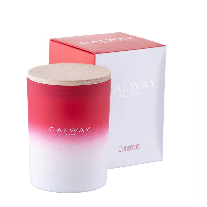 Galway Crystal Cinnamon Wooden Lid Jar Candle Large