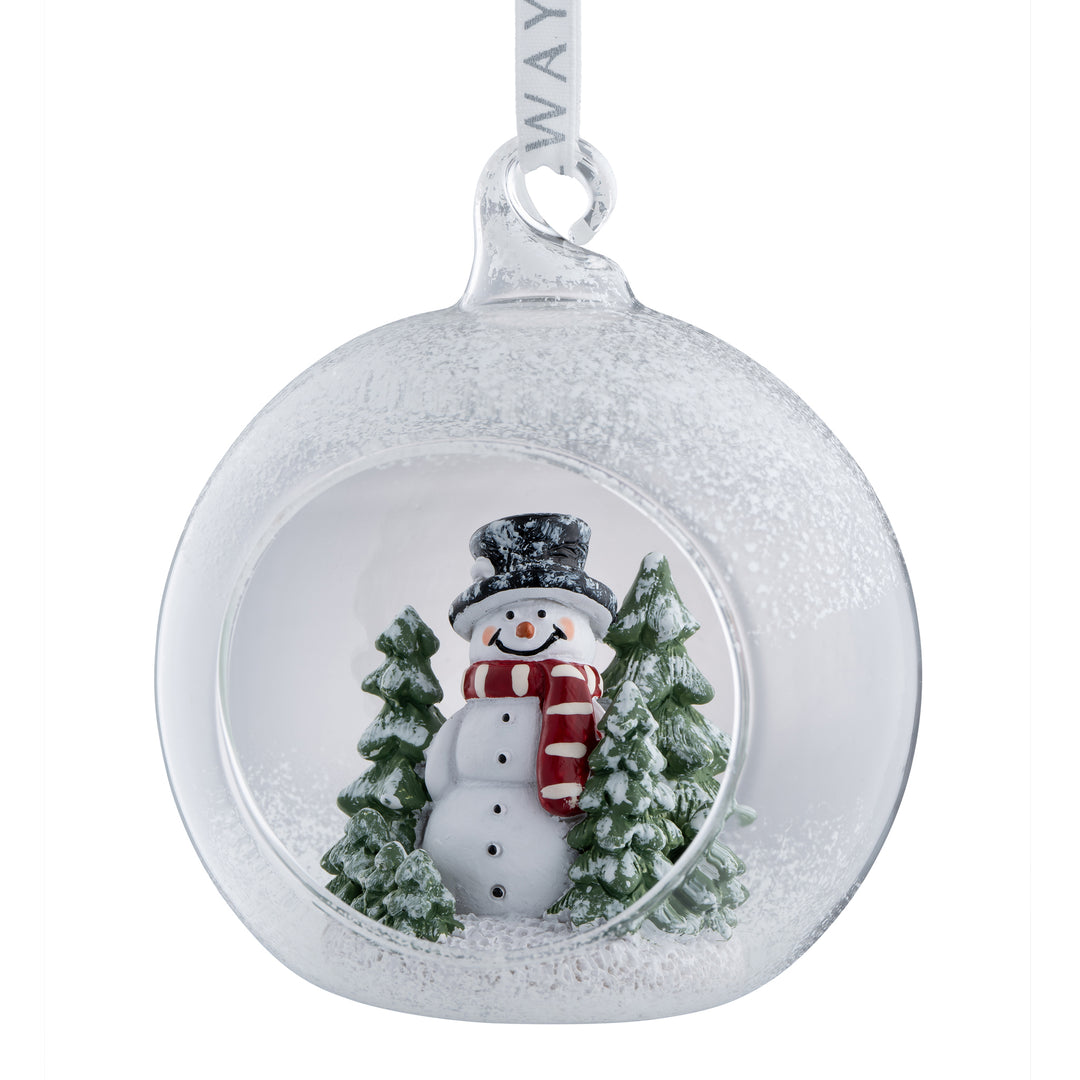 Galway Crystal Snowman Forest Hanging Bauble