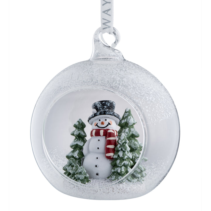 Galway Crystal Snowman Forest Hanging Bauble