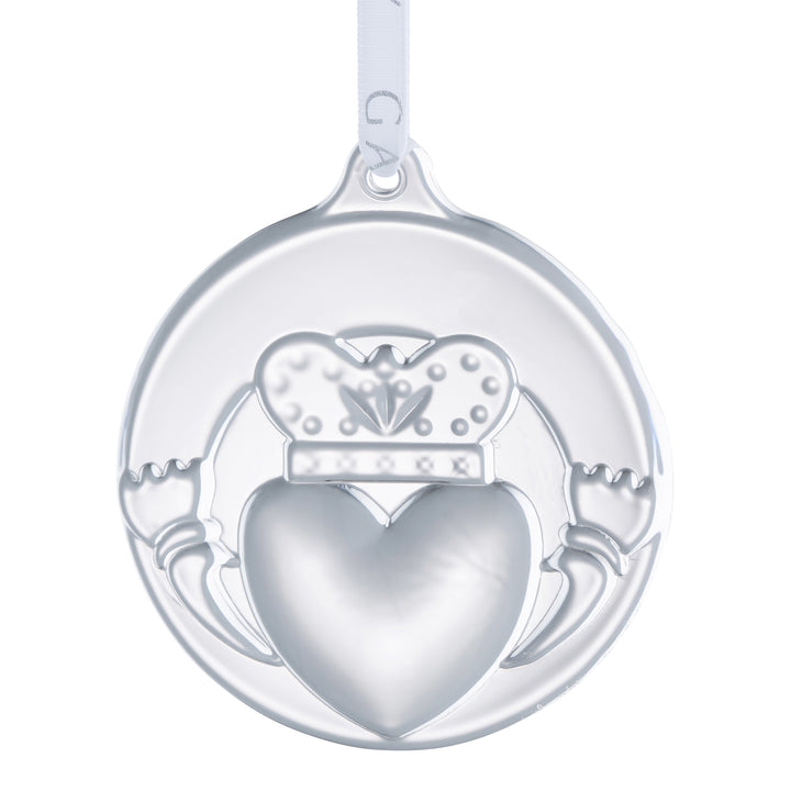 Galway Crystal Claddagh Embossed Flat Hanging Ornament