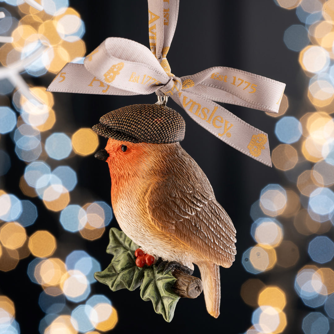 Aynsley Flat Cap Robin Hanging Ornament
