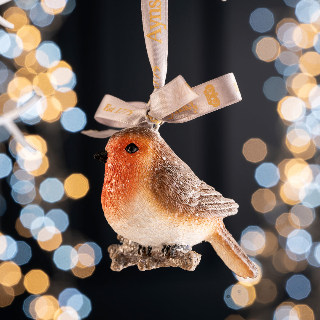 Aynsley Glitter Robin Hanging Ornament