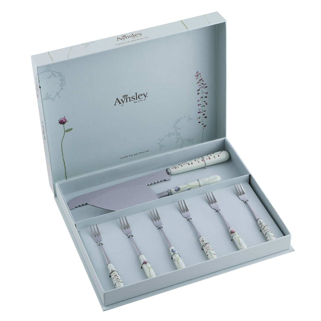 Aynsley Camille Pale Jade Pastry Set