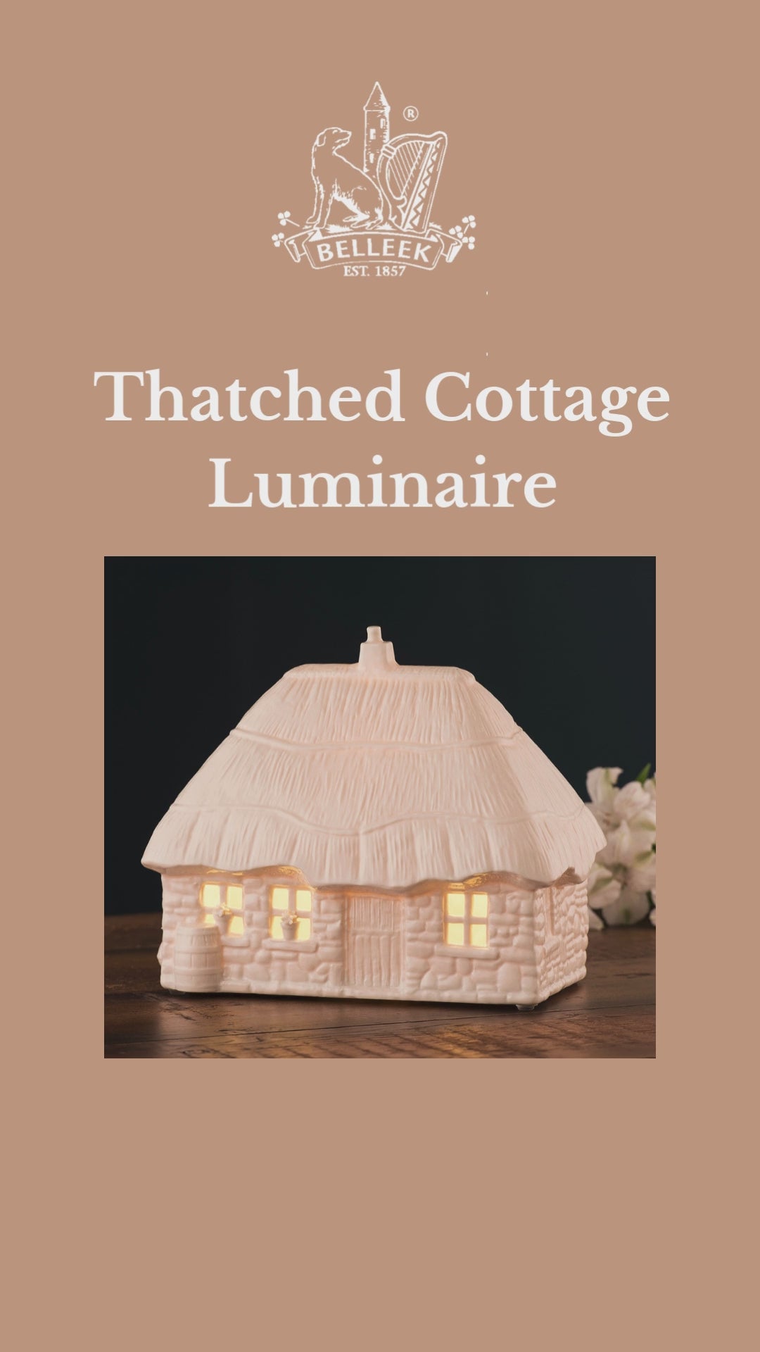 Belleek Classic Thatched Cottage Luminaire