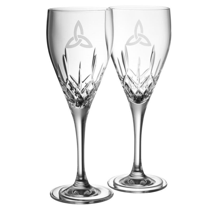 Galway Crystal Trinity Knot White Wine Pair