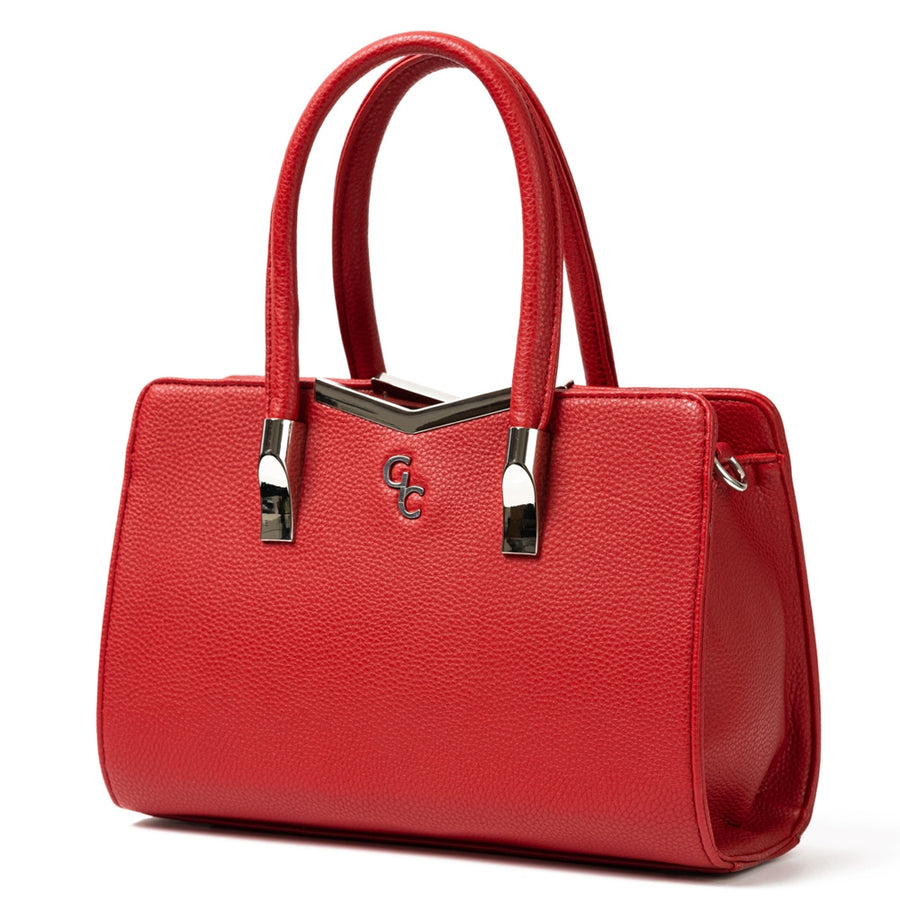 Galway Crystal Fashion Top Handle Handbag - Red