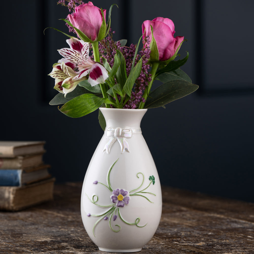 Belleek Classic Ribbon Spill Vase