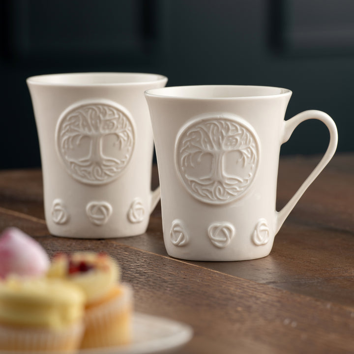 Belleek Classic Tree of Life Set of Two Mugs