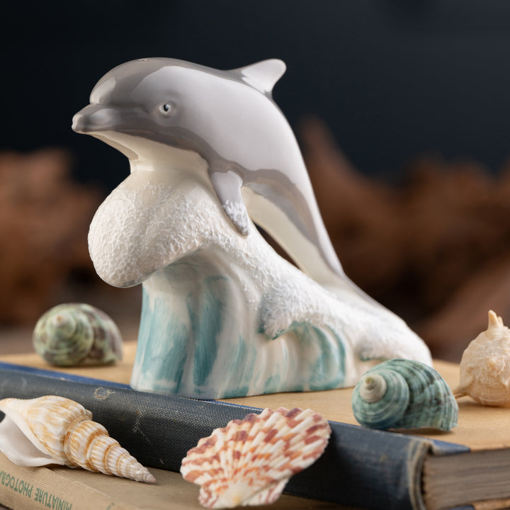 Belleek Classic Wild Atlantic Dolphin Figurine 2nd Edition