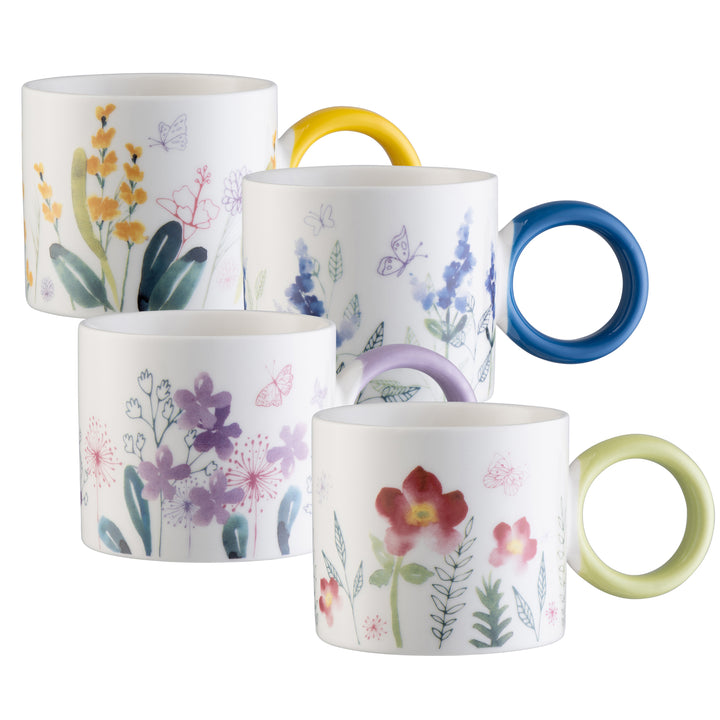 Belleek Living Wildflower Mugs Set of 4