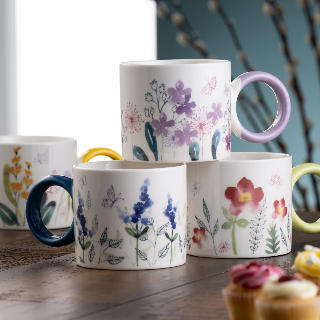 Belleek Living Wildflower Mugs Set of 4