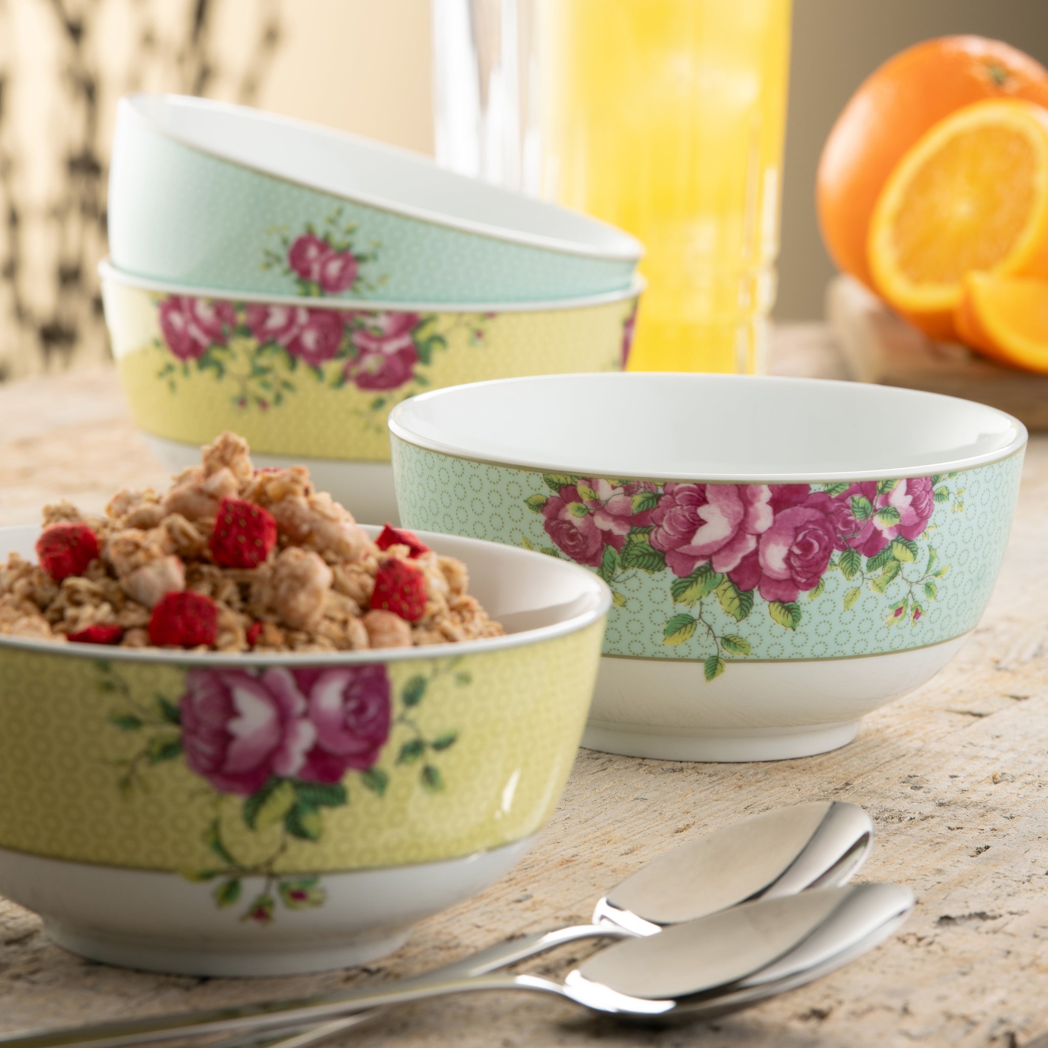 aynsley 4点セット Aynsley Archive Rose Cereal Bowl Set of 4 – Belleek Pottery