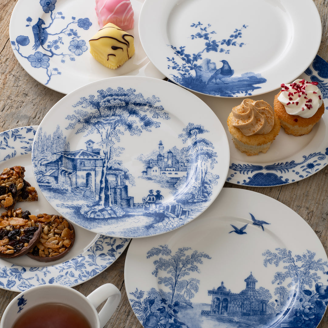 Aynsley Archive Blue Teaplates Set of 6