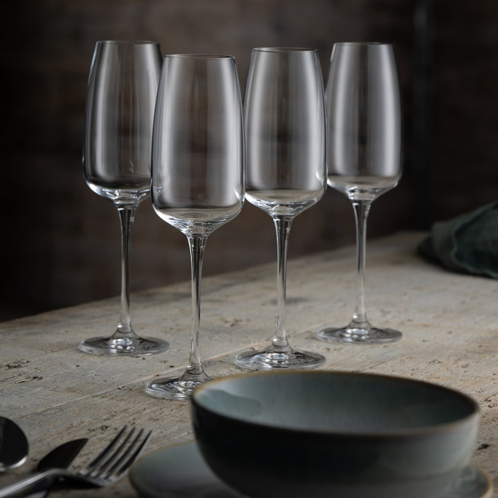 Galway Crystal Tivoli Flute Set of 4