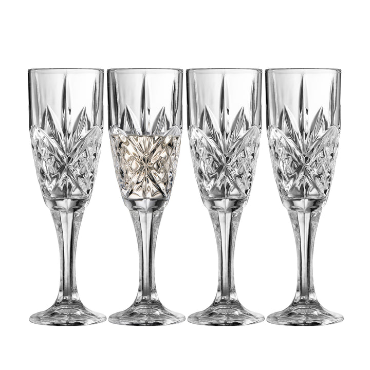 Galway Crystal Inisheer Flute Set of 4