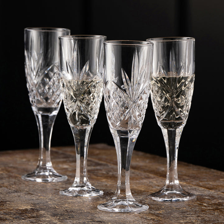 Galway Crystal Inisheer Flute Set of 4