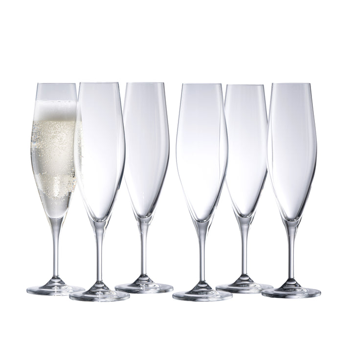 Galway Crystal Cheers Champagne/Prosecco Flutes Party Pack Set of 6
