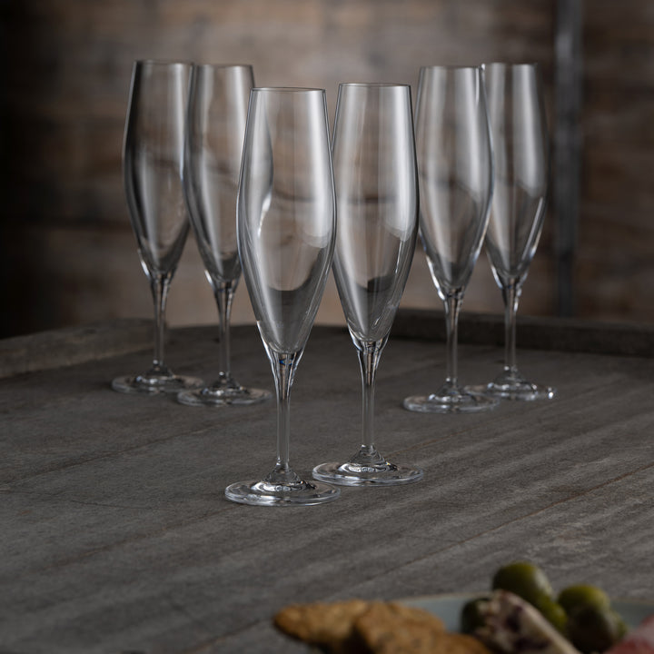 Galway Crystal Cheers Champagne/Prosecco Flutes Party Pack Set of 6