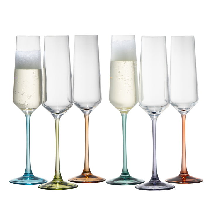 Galway Crystal Chroma Flute Party Pack Set of 6