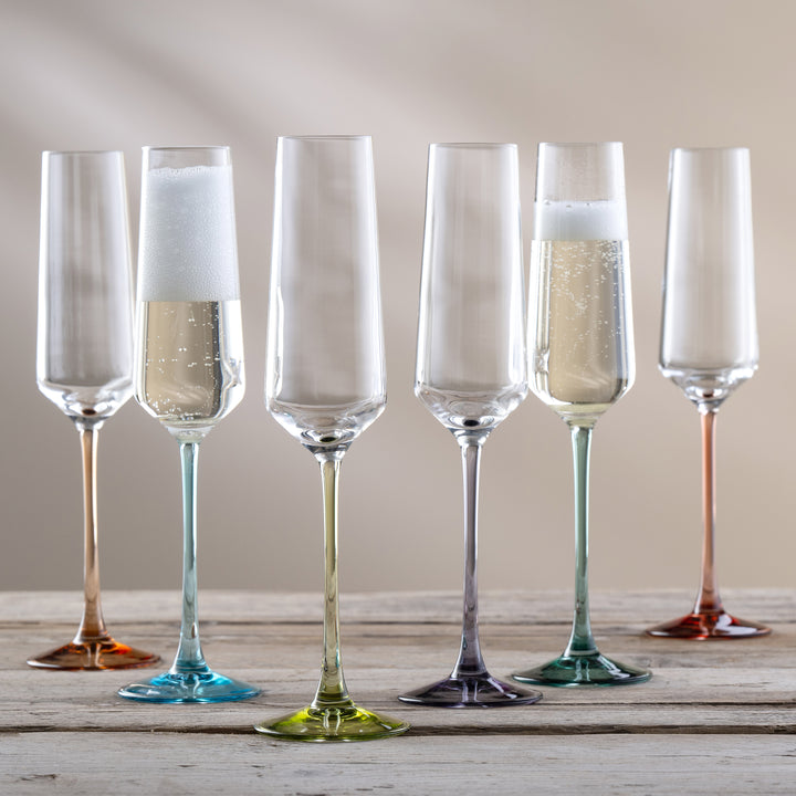 Galway Crystal Chroma Flute Party Pack Set of 6