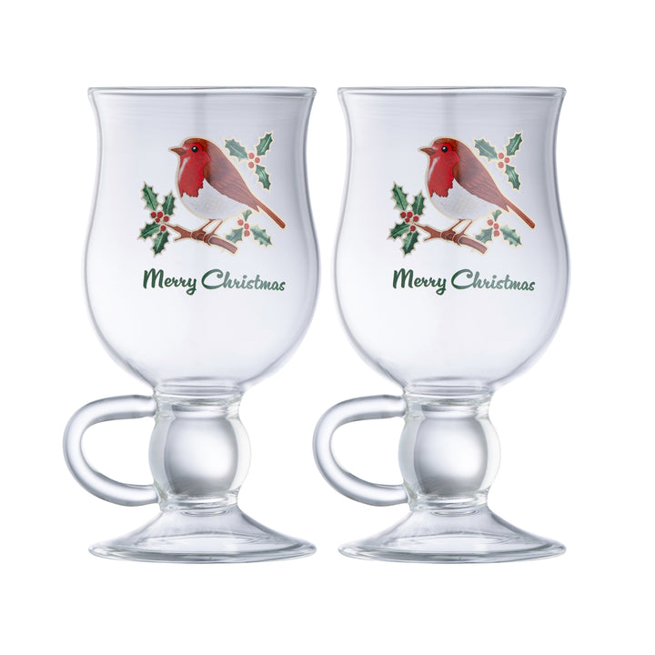 Galway Crystal Robin Irish Coffee/Latte Pair