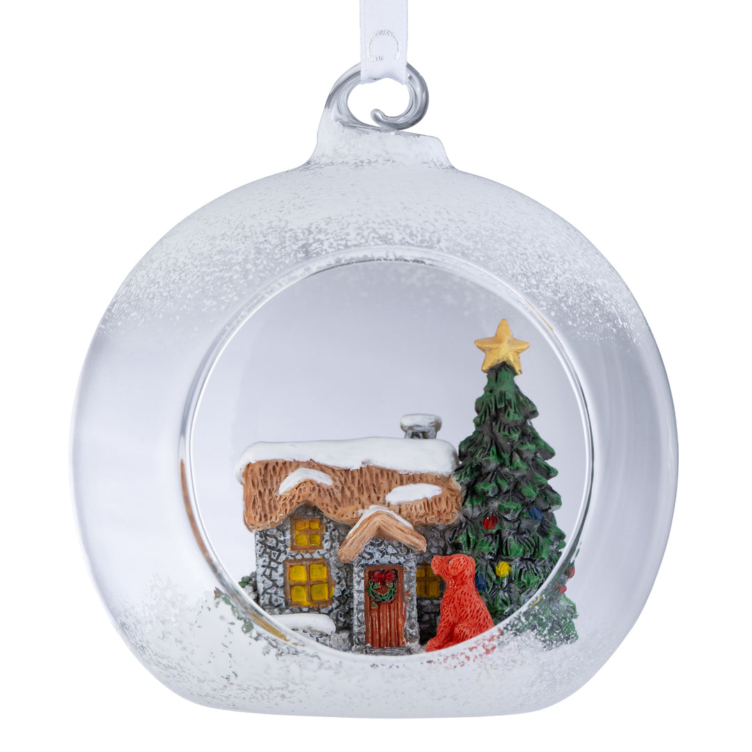 Galway Crystal Christmas Cottage Hanging Bauble