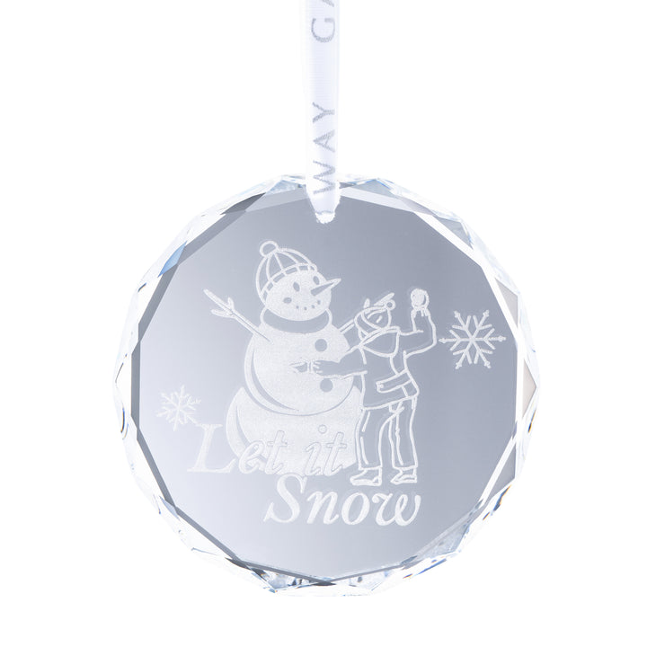 Galway Crystal Let it Snow Round Ornament