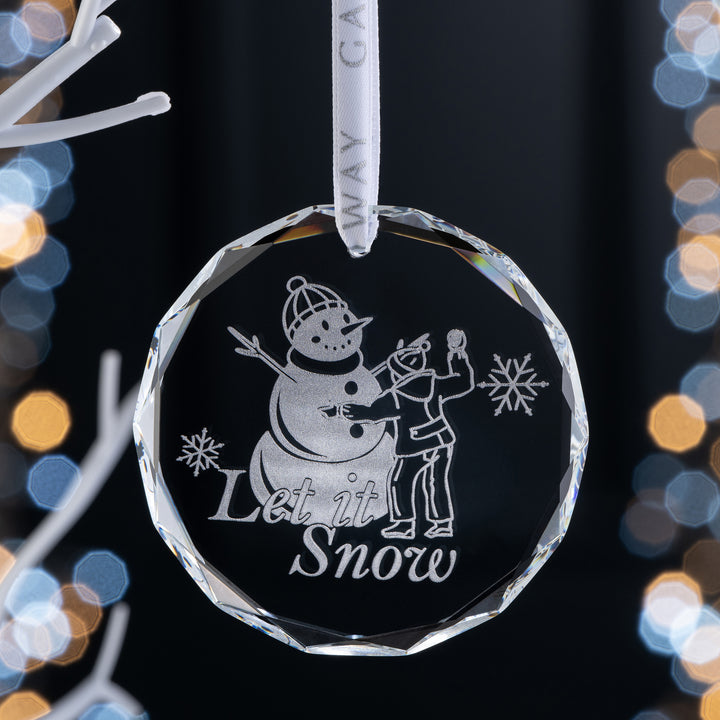 Galway Crystal Let it Snow Round Ornament