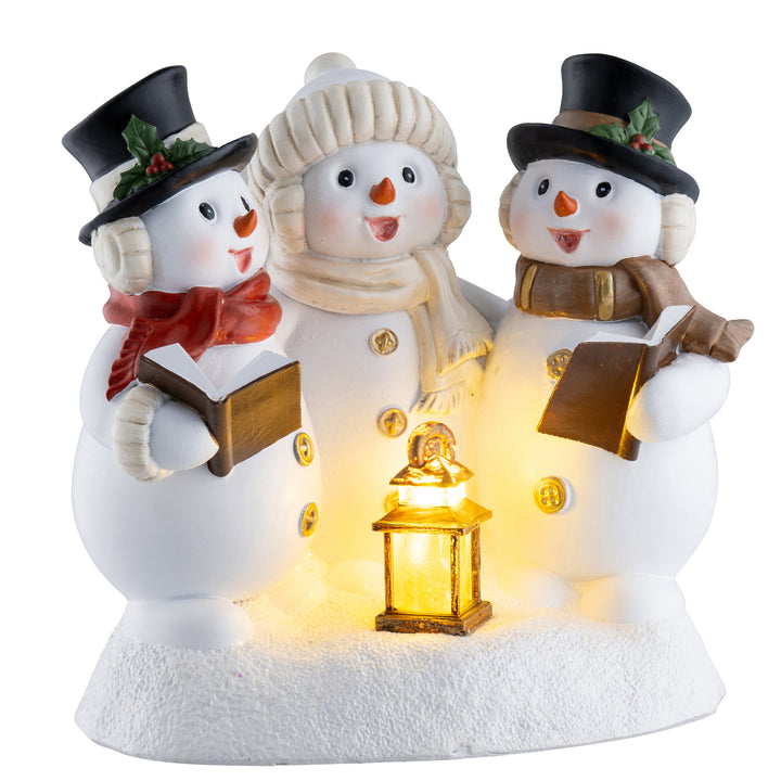 Aynsley Trio of Snowman Carol Singers LED Figurine