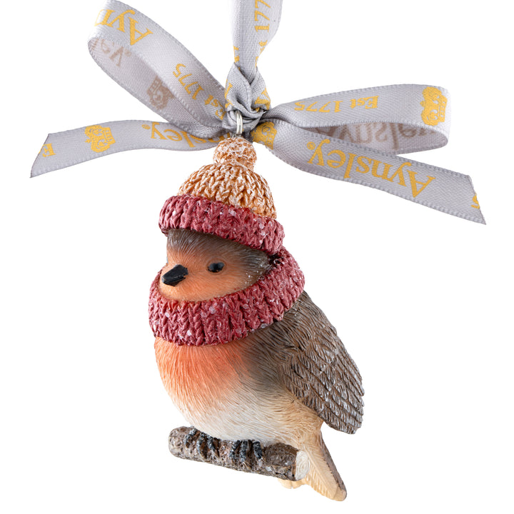 Aynsley Woolly Hat Robin Hanging Ornament