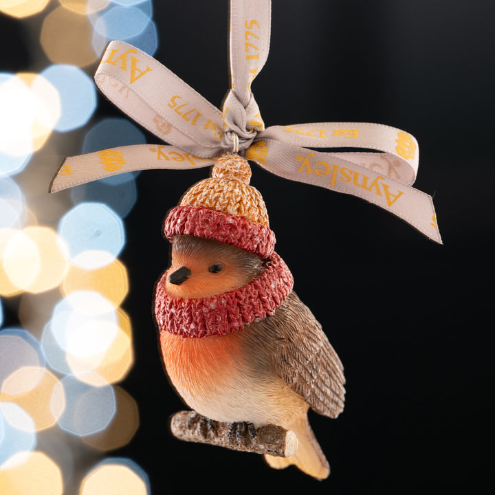 Aynsley Woolly Hat Robin Hanging Ornament
