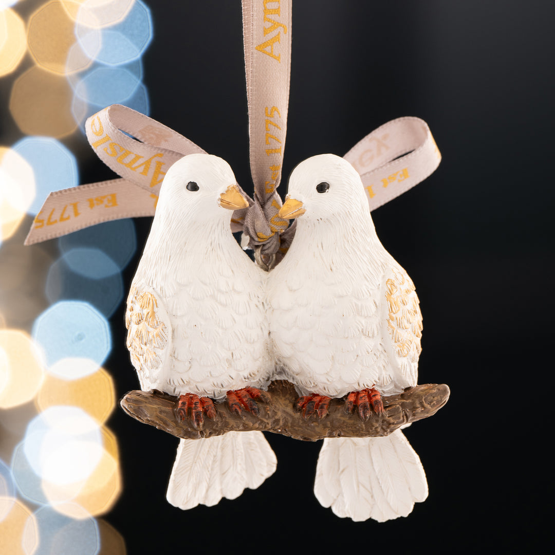 Aynsley Two Turtle Doves Hanging Ornament