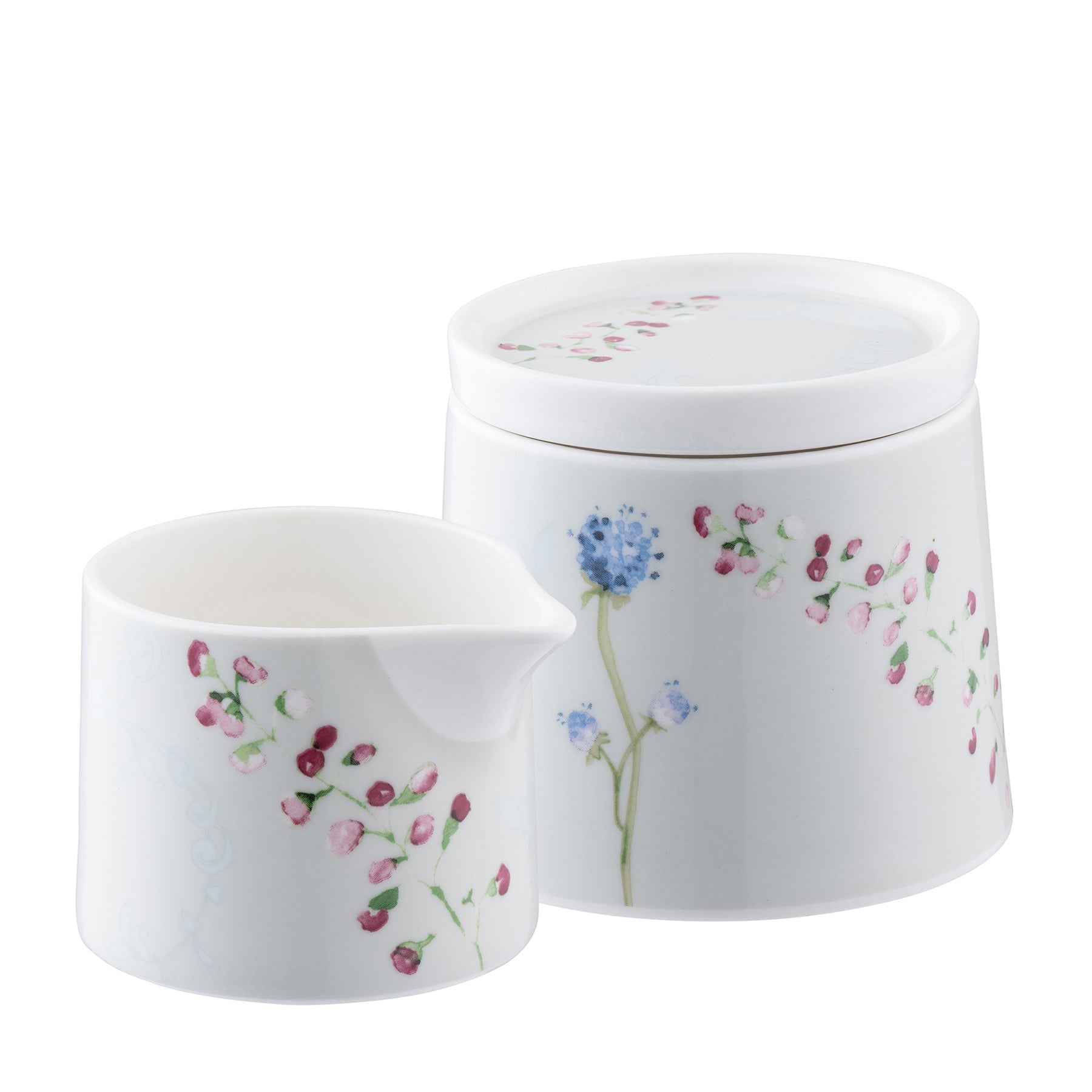 belleek Aynsley Camille Pale Jade Sugar & Creamer