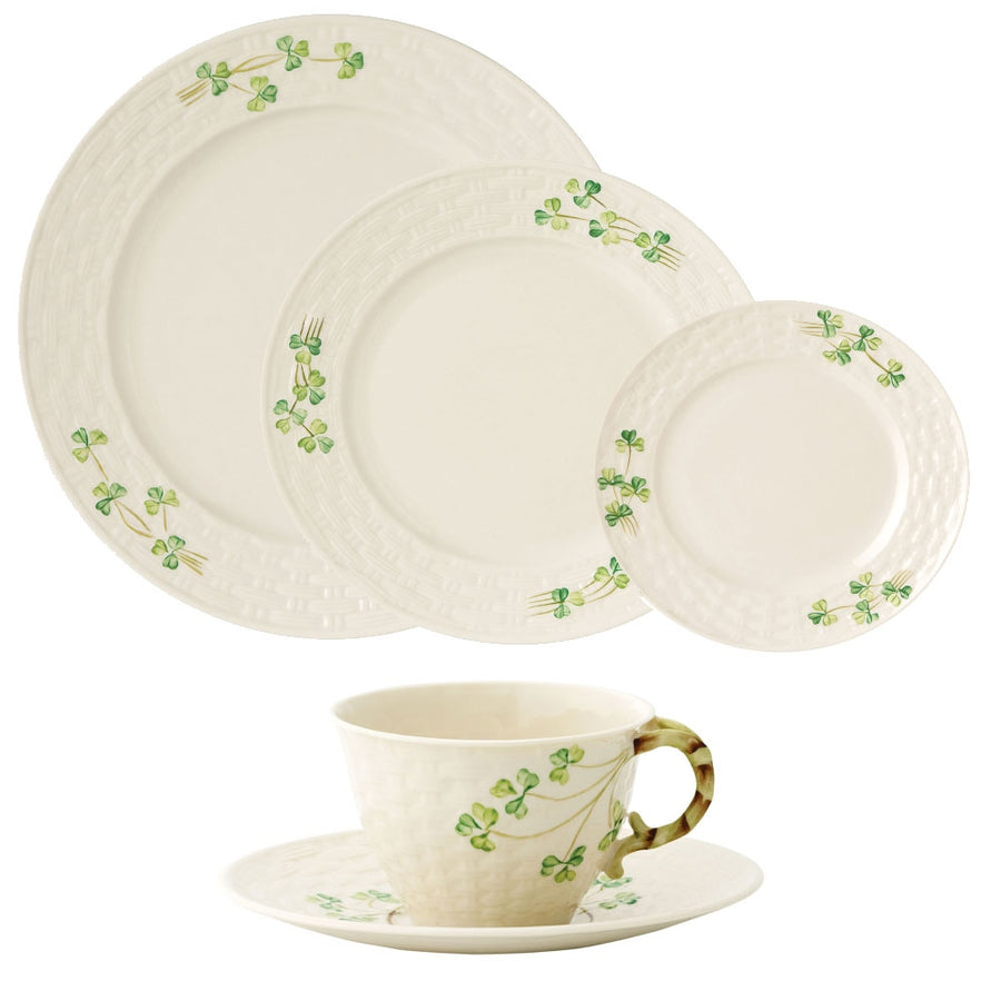 Belleek Classic Shamrock 5 Piece Dining Set